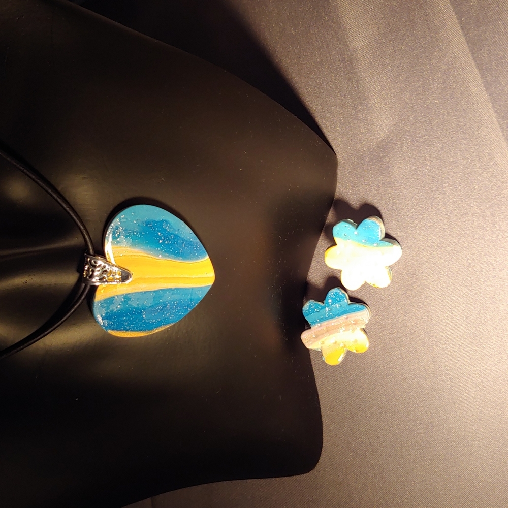 Polymer Clay Necklace and Earrings